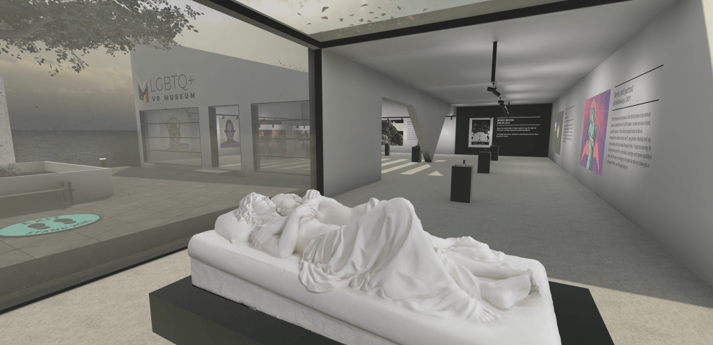 3D replica of Memorial to a Marriage statue - Pride Month in metaverse